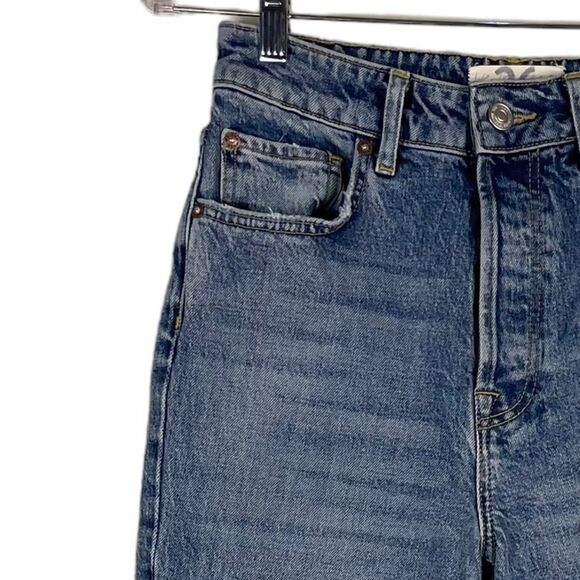 Free People Stella Kick Flare High Rise Raw Hem Cropped Jeans Size 26 - Picture 5 of 14